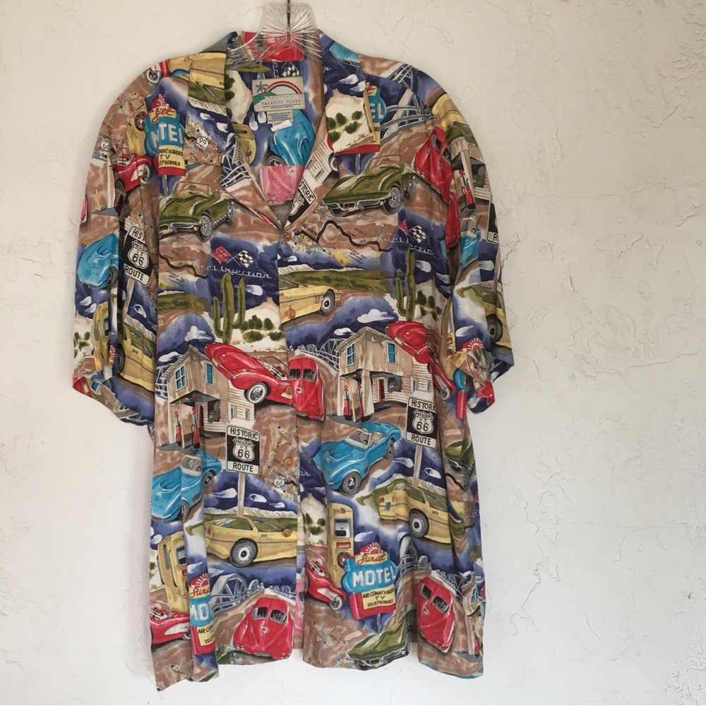 Paradise Found "Historic Route 66" 'Vettes Men’s Size XL